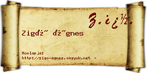 Zigó Ágnes névjegykártya
